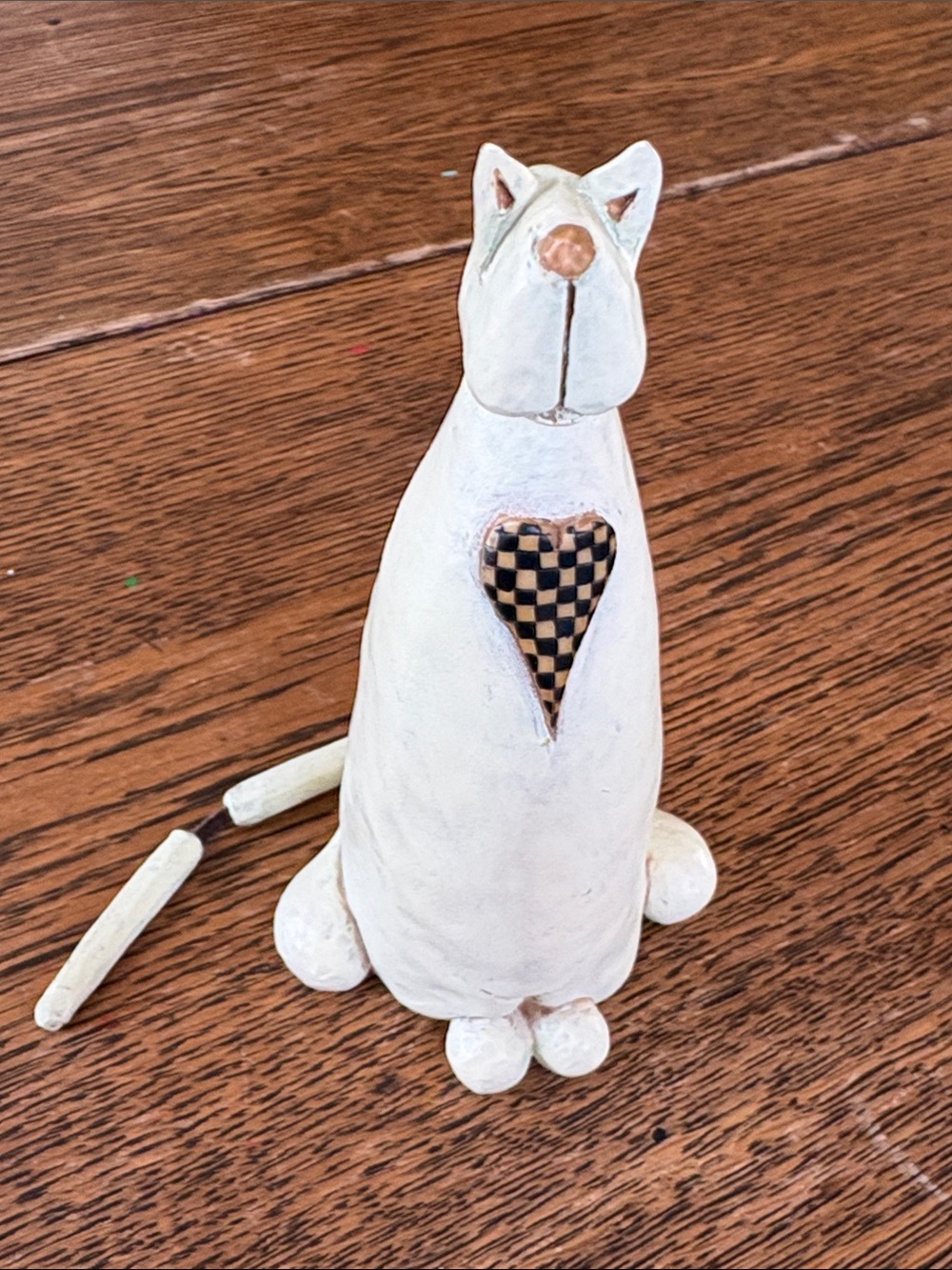 Williraye Studio Folk Art I Love My Cat figurine WW2751 6.5" Moveable Tail Vtg